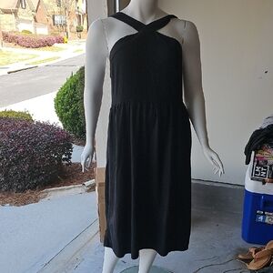 Elegant Black Halter Dress With POCKETS!
